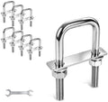 8 Pcs Heavy Duty M8 Square U Bolts Kit, 1 Inch Wide 304 Stainless Steel U-Bolt with Frame Plates and Washers, Marine Grade U Bolt M8 x 25mm W x 70mm L Trailer Axle Clamp