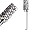 Carbide Burr Set 1/4" Shank SA-3 Die Grinder Bits Tungsten Double Cut Burr Bits (3/8" Cutter Dia X 0.86" Cutter Length) for Die Grinder Kits Metal Grinding Drilling Polishing (1pcs)