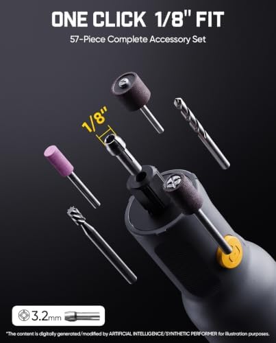 Fanttik Pro Refill 57Pcs 1/8" Rotary Tool Accessories Kit Bits for F2 Pro