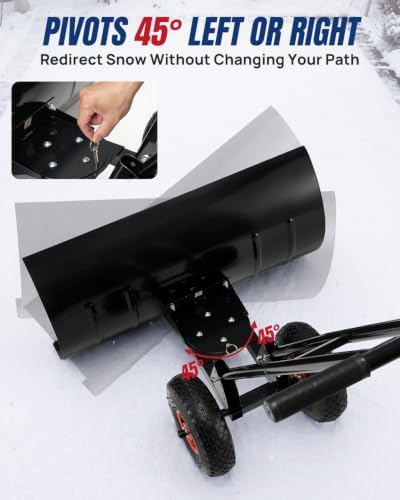 Snow Shovel with Wheels 29" Blade 5-Level Adjustable Handle
