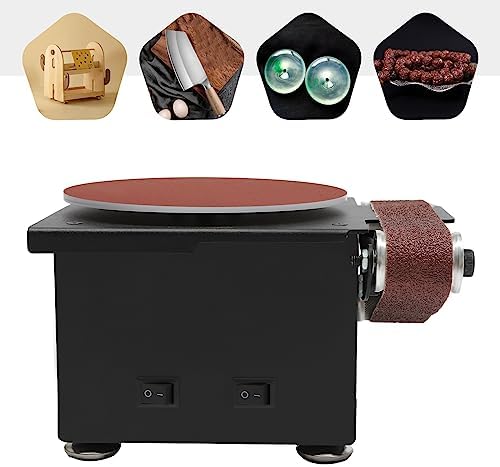 Mini Belt Disc Sander, 6-Inch Sanding Disc and 1.2 x 15-Inch Sanding Belts for Wood Metal Stone Grinding, 8500RPM Small Spindle Sander Machine With 7 Gears for Curve Grinding