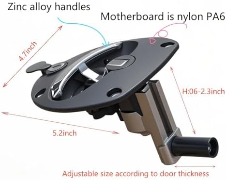 T Handle Latch Single Point Compression Latch for Rv Truck Door Tool Box Lock Replacement Universal T-Handle Lock (Black+Silver)