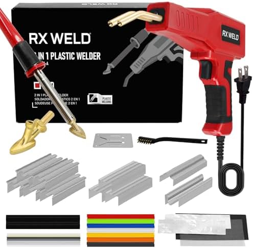 RX WELD 2-in-1 Plastic Welder, 1000PCS Hot Stapler Repair Kit