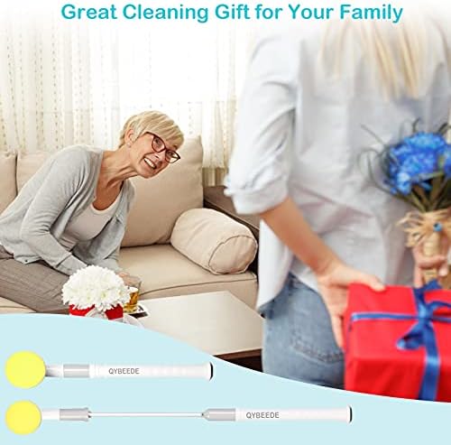 Electric Cleaning Brush with Long Handle Rechargeable, Efficient Electric Spin Scrubber Cordless Tub and Tile Scrubber, Electric Scrubber Brush for Cleaning Bathroom Cleaning Tool Waterproof
