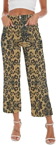Wide Leg Jeans for Women Trendy High Waisted Flare Jeans Cropped Pants Stretchy Baggy