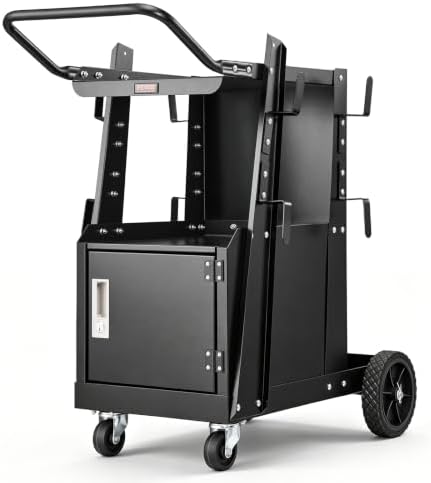 VEVOR 2-Tier Welding Cart Heavy Duty with Anti-Theft Lockable Cabinet