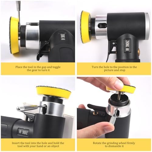 2 3-inch Mini Orbital Sander da sander Air Dual Action Sander Air Polisher Super Smooth and Swirl Freely High Speed for Auto Body Work with 20 PCS Sanding Discs (BLACK)