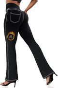 VOOVEEYA Women's Bootcut Leggings - Bootleg Yoga Pants Flare with 4 Pockets