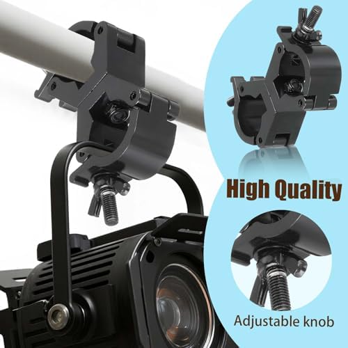 Lighting Truss Swivel Coupler Clamps for Lights, Quick Release Dual Head Truss O Clamp, 30mm-35mm Dual Swivel Tube Clamp, Wrap Around Pipe Clamp Mounting Bracket(Black)
