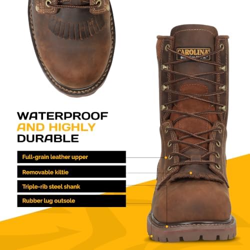 Carolina 28 Series 8" Composite Toe Waterproof Work Boots for Men, EH-Rated