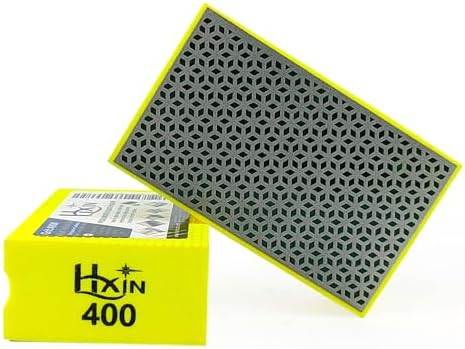 Diamond Hand Polishing Pad Diamond Sanding Block Foam Backed Diamond Sponge Sanding Pads for Wet or Dry Grinding polishing for Granite Marble Stone Tile Glass Ceramic (1, 400# Cubic)