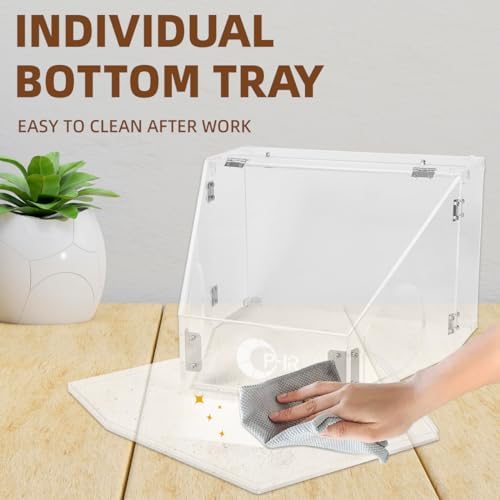OPHIR Acrylic Polishing Dust Box with LED Light for Grinding &Craft Work