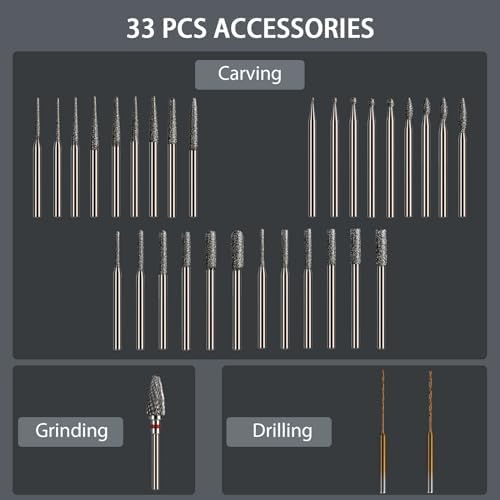 Mini Cordless Electric Engraving LED Light Pen with 33 Bits for DIY Crafts
