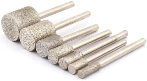 6-40mm Diamond Grinding Wheel Cylinder Shape, 240 Grit Mounted Points for Lapidary Glass Stone Carving, 6-8mm Shank Rotary Accessories (1 PC)(35mm)