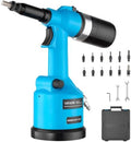 VEVOR Automatic Pneumatic Rivet Nut Gun Kit with 13PCS SAE & Metric Gun Heads, Industrial-Grade 5620LBS Pulling Force, Air Rivet Nut Tool for Automotive, Construction, Industrial Manufacturing