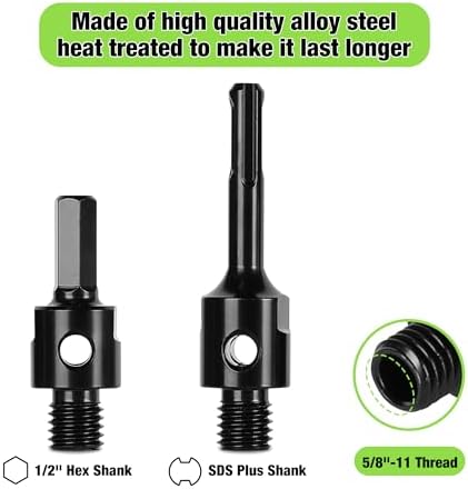 2 Inch Dry Core Drill Bit with Pilot Bit and 2 Pcs Adapters