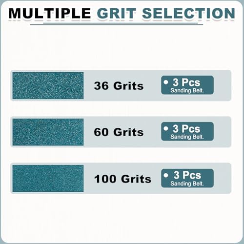 HARFINGTON 4 x 36 Inch Sanding Belts, 9 Pcs 36/60/100 Grit