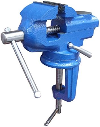 Small Clamp on Work Bench Vise with Anvil and Swivel Base