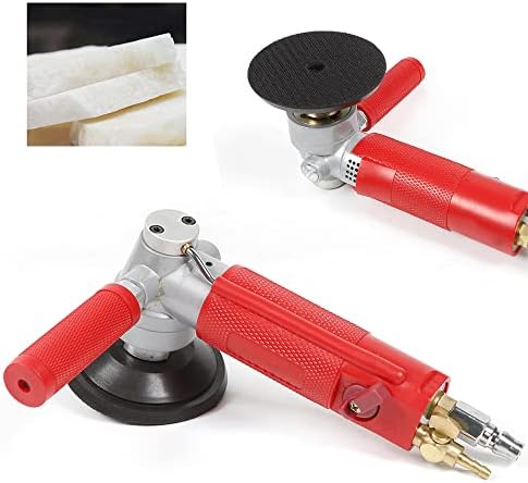 Air Wet Stone Polisher 4" Pneumatic Air Wet Stone Grinder Air Polisher Pneumatic Water Mill Pneumatic Polishing Tool for Stone Jade Ceramic Polishing