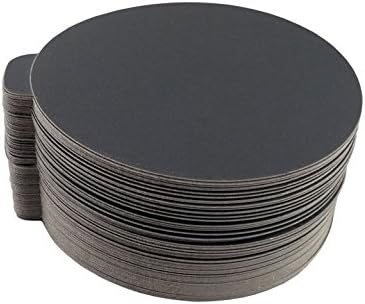 Starcke 5 inch Sanding Discs Round Sand Paper Discs 600 Grit, 100 Pack Black Silicon Carbide Sanding Disc, Adhesive PSA Tab Orbital Sander Pads for Wood, Glass, Metal, Concrete & Composites, Wet & Dry