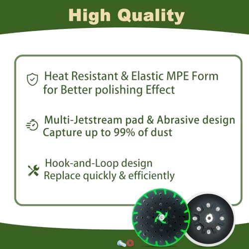 Upgraded 202460 6-Inch(150mm) Hard Sanding Pad, 48-Hole, M8 Thread, Compatible with Festool ETS 150/3 EQ, ETS EC 150/5 EQ, ETS EC 150/3 EQ, ETS 150/5 EQ Sander Models, 1 Pack