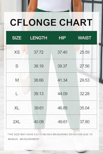 CFLONGE Womens Ankle Work Pants Trousers Casual Slacks