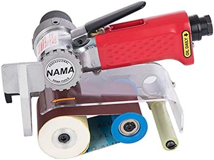 Pneumatic Belt Machine,Pneumatic Belt Sander Air Polishing Belt Sanding and Polishing Machine Pneumatic Machine for Grinding Polishing (Red)