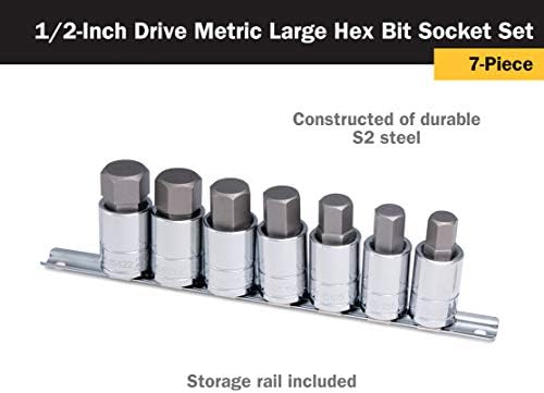 Titan 16157 Metric Large Hex Bit Socket Set, 7 Piece