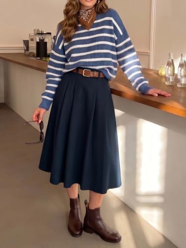 Casly Lamiit A-Line Midi Skirts for Women Business Skirt
