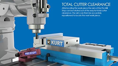 16-000 Pro Mill Stop - Milling Workstop for 6" Vises, Repeat Setup with Rotating Arm for Total Clearance, Fast, Accurate Part Setup, Fits 5/8” T-Slot