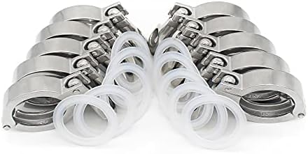 QiiMii 13MHHM Stainless Steel 304 Single Pin Heavy Duty Tri Clamp with Wing Nut for Ferrule TC 1.5"(10 Pack) (1.5 Inch).