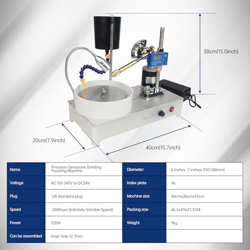 CNCTOPBAOS Gemstone Grinding Machine Polishing Angle Gem Faceting Polisher