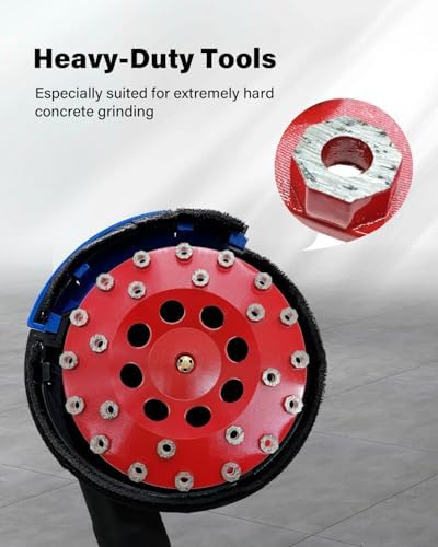 Diamond Grinding Cup Wheel for Hard Concrete Floor, Epoxy Coating Removal, 24 Aggressive Honeycomb Segments, 7 Inch 5/8”-11 Thread, 30/40 Grit