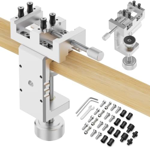 Mini Drill Press Vise & C-Clamp Desk Mount, Precision Aluminum Alloy Mini Vise with 0-1.85" Clamping Range, Universal Workbench Clamp for Woodworking, Jewelry Making, Precision Repair, DIY
