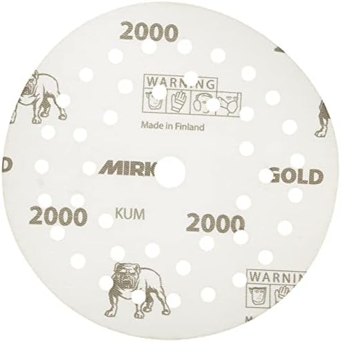 Mirka Sandpaper Gold Film Multifit 5 Inch Grit 2000 50 Pack