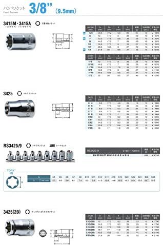 Ko-ken RS3425/9 3/8 Sq. Dr. 9 Piece TORX Socket set E4-E16