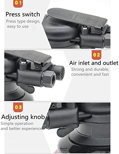 Professional Heavy Duty 6" Dual Action Random Orbit Air Sander, Orbital Pneumatic Palm Sander -Composite Design, Low Vibration