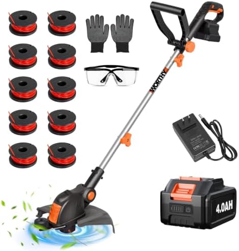 Electric Weed Wacker Eater Cordless Battery Powered String Trimmer Whacker