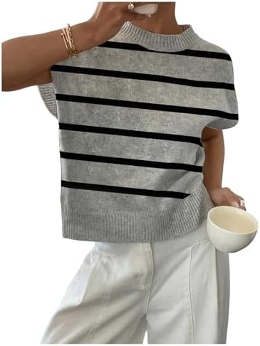 SOLY HUX Women's Short Sleeve Business Casual Sweater