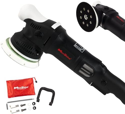 Maxshine 5” Dual Action & 5” Rotary Polisher Set – 15mm Long Throw 1000W Car Buffer with 5” Backing Plate & Variable Speed – Professional Auto Detailing Tool for Cars, Trucks, SUVs & Boats
