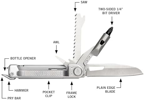 Gerber Armbar Trade EDC Pocket Knife Multitool with Bottle Opener, Silver