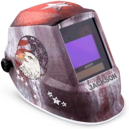 Jackson Safety Premium Graphic Welding Hood with ADF - Ultra Lightweight Auto Darkening Welding Helmet - ANSI Z87.1 (Multiple Styles)