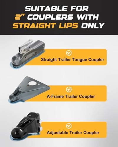 RETRUE Heavy Duty Trailer Lock for 2 inch Ball Hitch Coupler, Gray