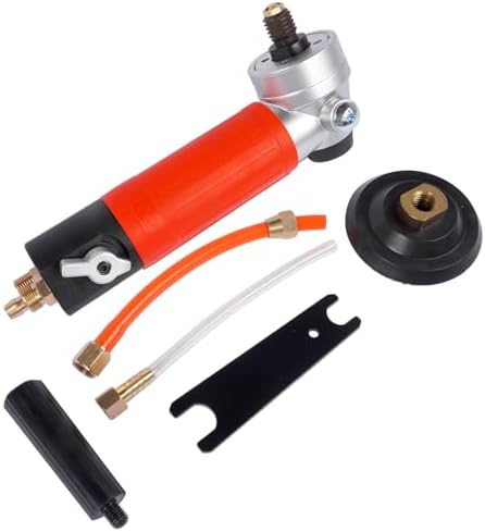 4-Inch Air Wet Polisher/Sander, 4500 RPM Pneumatic Stone Grinder with 5/8"-11 Spindle, Water-Fed System, Front Side Exhaust for Granite Marble Concrete
