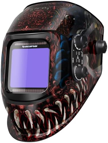 ARCCAPTAIN Auto Darkening Welding Helmet, 3.94"X3.66" Large Viewing Screen