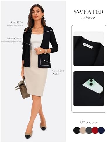 GRACE KARIN Womens Sweater Blazer Jackets Business Casual Work Cardigan