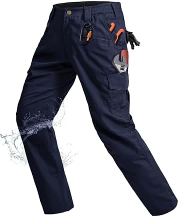 Rapoo Men's Ripstop Cargo Pants Work Pants EDC with 9 Pockets Hiking Pants