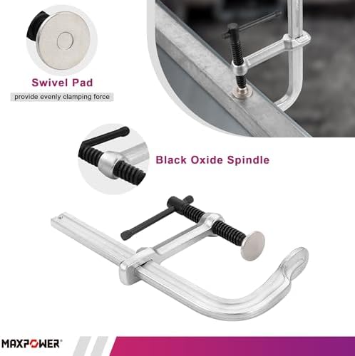 MAXPOWER Thick Rail F Clamp, 10" Opening, 4-3/4" Throat