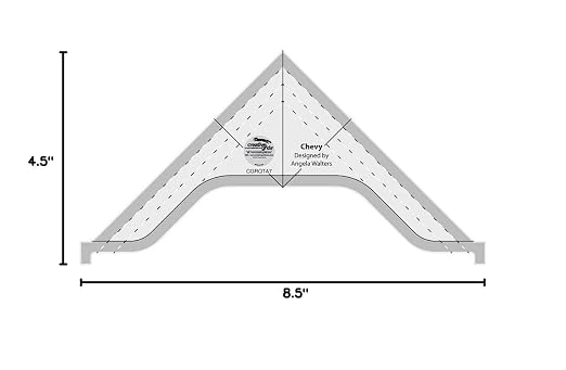 Creative Grids Machine Quilting Tool Chevy – CGRQTA7 – Made in USA, Non-Slip Grip Acrylic Quilting & Sewing Template Ruler for Free-Motion Quilt Patchwork Design on Domestic Sewing & Longarm Machines