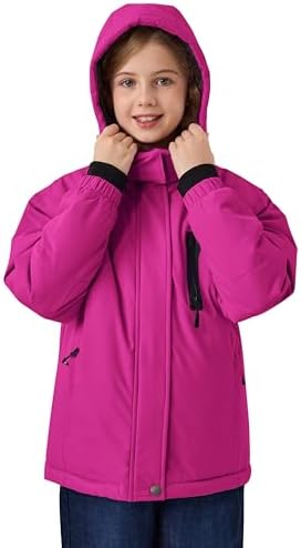 MoFiz Girl's Ski Jacket Fleece Snow Winter Coat Kids Warm Snowboard Jacket